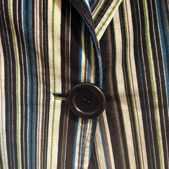 Vintage Neiman Marcus Velour Striped Single Breasted Blazer Jacket Women's Sz 8 - Picture 3 of 6